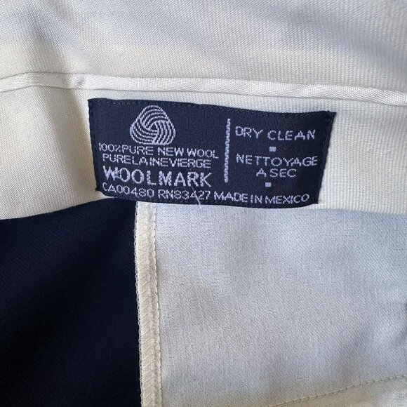 Alfani Men's Trouser Pant Sz 36 100% Wool Navy Pleated Dressy Workwear Business - Picture 5 of 6